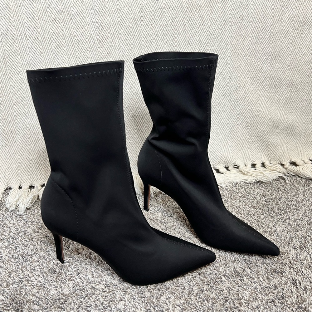 Black Bootie Stiletto Sock Bootie - image 6